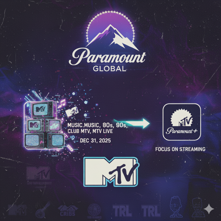 Paramount Global Announces Closure of Select MTV Music Channels as Part of Strategic Shift to Digital and Streaming Focus