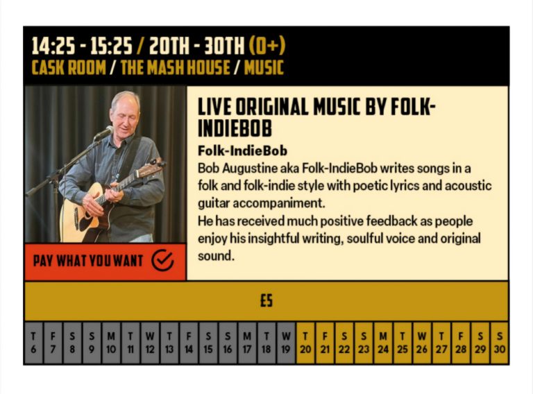 Top 10 UK iTunes Charting Folk-IndieBob to Perform at Edinburgh Fringe Festival in Scotland